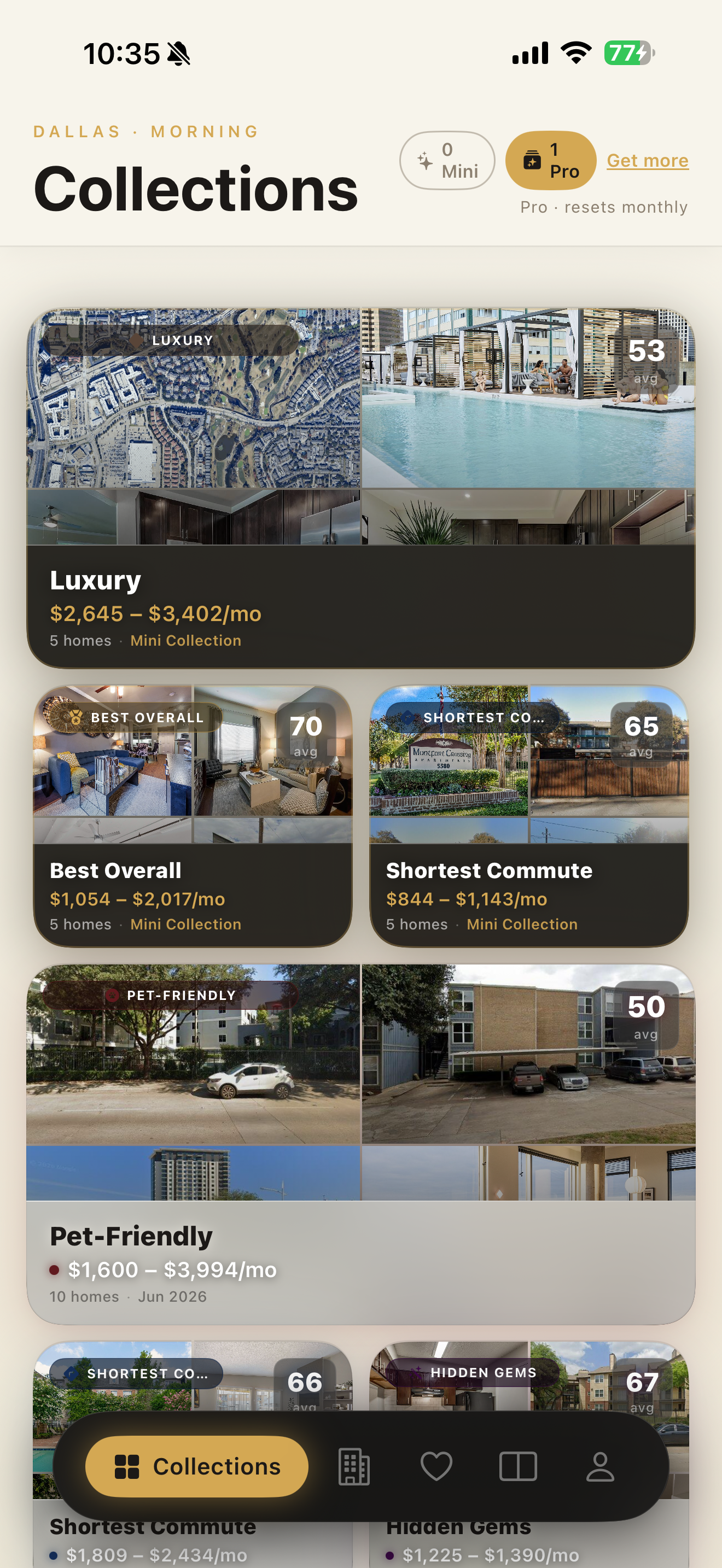 NestIQ Collections screen